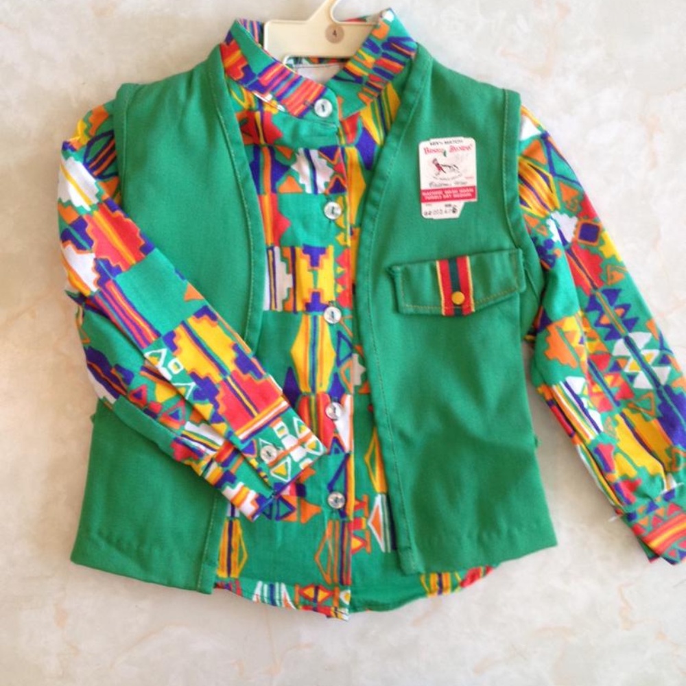 Childs vintage Buster Brown shirt & vest deadstock